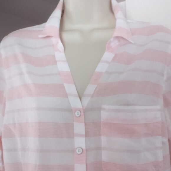 Columbia Women's Pink Plaid Button Down Shirt - MEDIUM - Picture 2 of 6